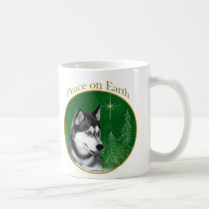 Taza De Café La paz del Husky Siberiano (negro)