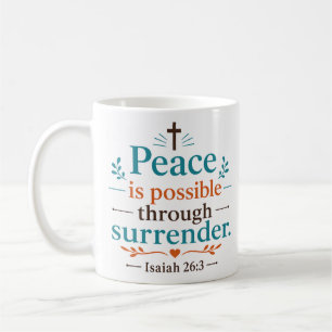 Taza De Café La paz es posible mediante la entrega Versículo de