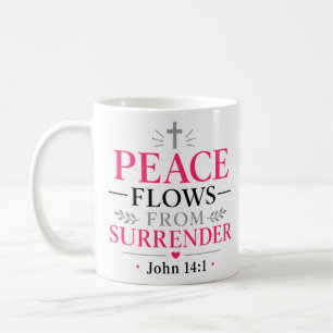 Taza De Café La paz fluye del abandono Cita cristiana clásica