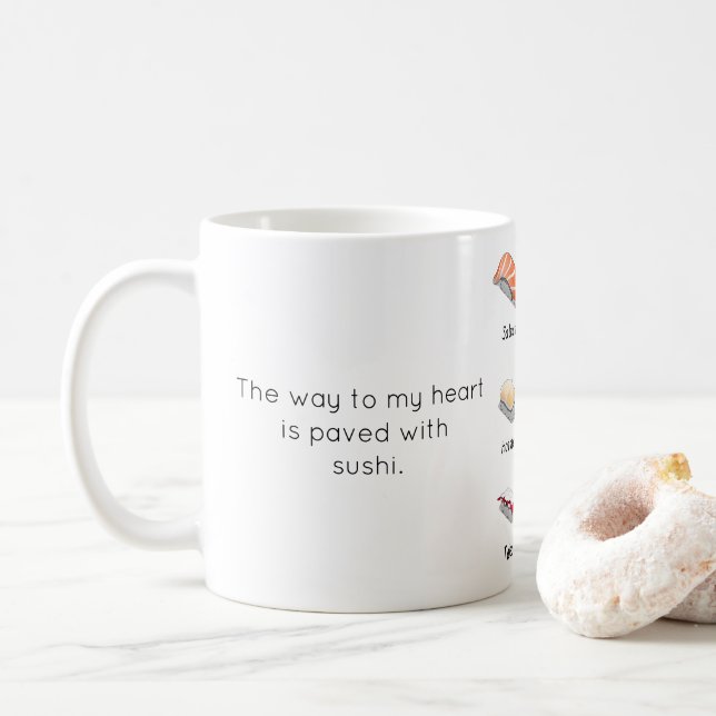 Taza De Café La peluca de los amantes del sushi (Con donut)