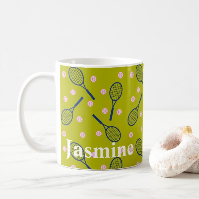 Taza De Café La peluca del tenista personalizado (Con donut)