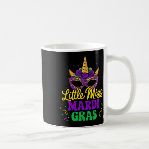 Taza De Café La Pequeña Máscara De Miss Mardi Gras Unicornio Pa