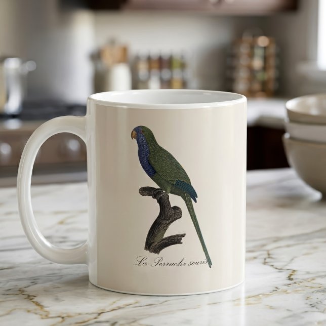Taza De Café La Perruche souris / Monk Parakeet (Monk Parakeet or Monk Parrot, Myiopsitta Monachus. Coffee Mug)