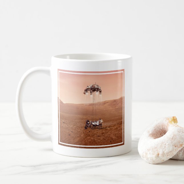 Taza De Café La Perseverancia De Aterrizar En Marte. (Con donut)