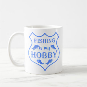 Taza De Café La pesca es mi cita escudo de hobby en el escudo