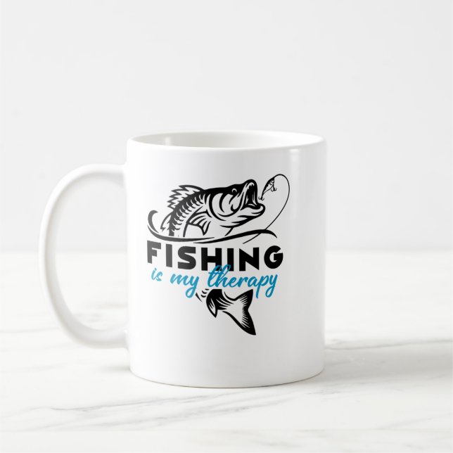 Taza De Café La Pesca Es Mi Terapia (Izquierda)