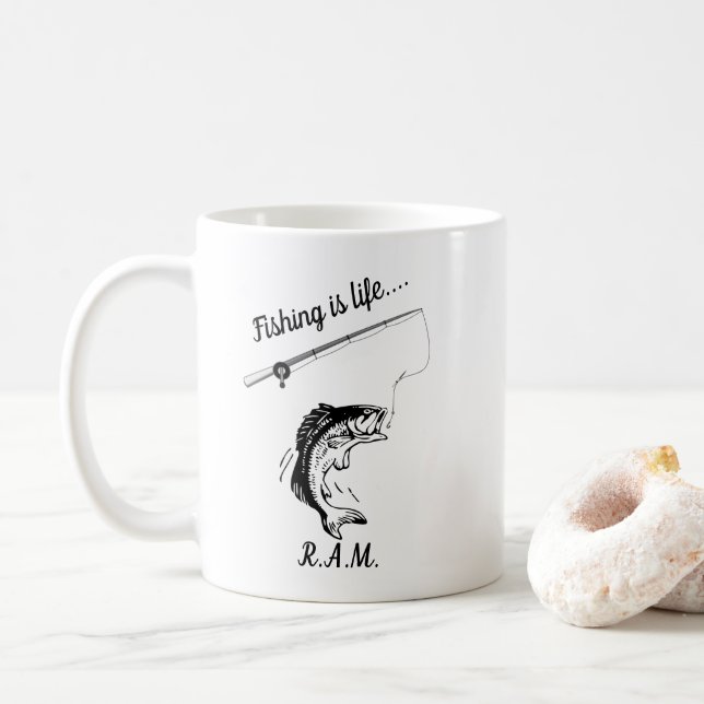 Taza De Café La pesca personalizada es vida (Con donut)