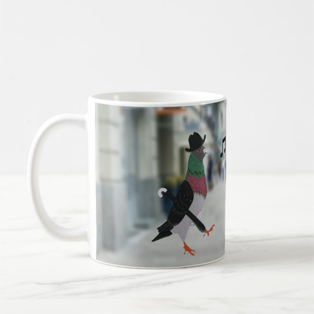 Taza De Café La pichón sobre la ciudad graciosa (Izquierda)