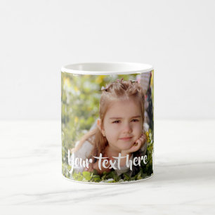 Taza De Café La pintura blanca de la foto del rosa de encargo