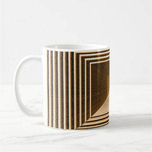 Taza De Café La pirámide amarilla abstracta incluye profundidad