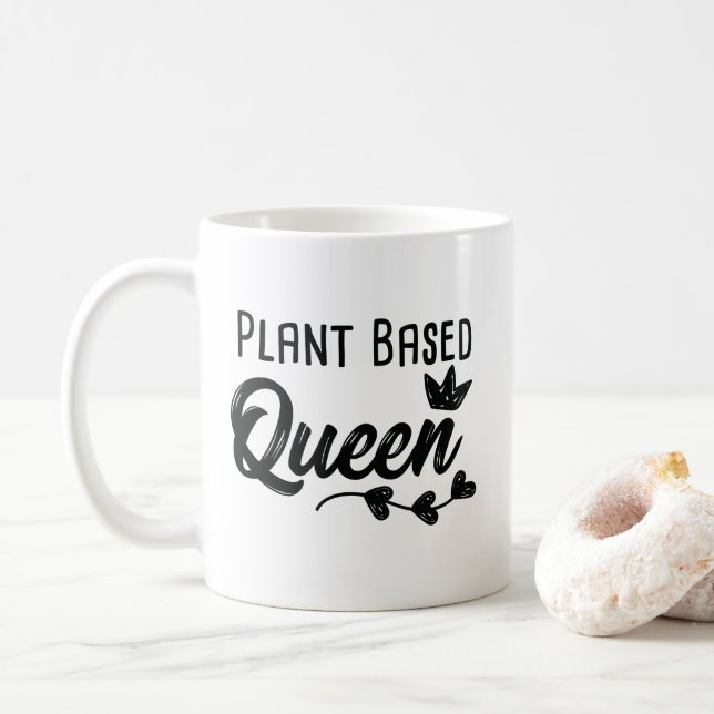 Taza De Café La planta basó al vegetariano divertido del vegano (Con donut)