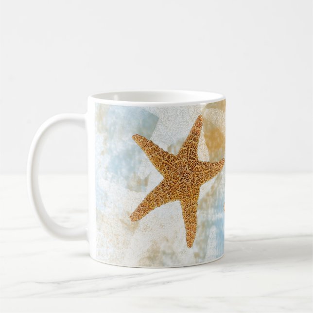 Taza De Café La playa costera de Sea Stars Starfish (Izquierda)