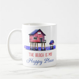 Taza De Café La playa es mi lugar feliz
