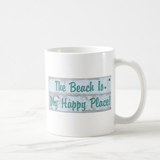 Taza De Café La playa es mi lugar feliz (Derecha)