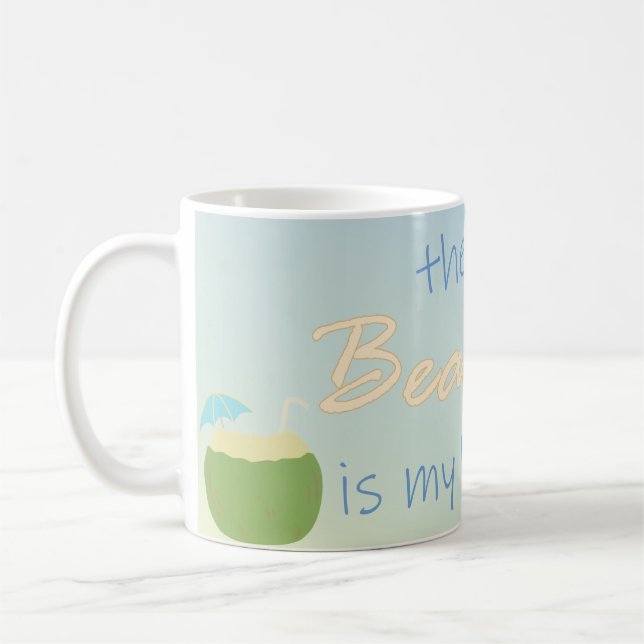Taza De Café La playa es mi lugar feliz (Izquierda)