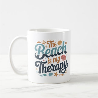 Taza De Café La Playa Es Mi Terapia - Vibraciones Costeras de V