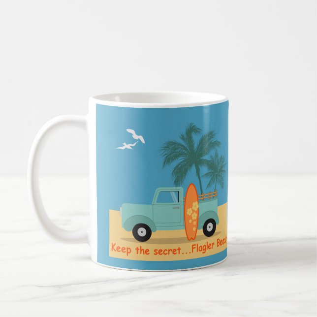 Taza De Café La Playa Flagler Conserva El Secreto Mug (Izquierda)