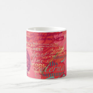 Taza De Café La poesía del amor de Shakespeare cita rosa de la