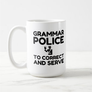 Taza De Café La Policía De Grammar Para Corregir Y Servir Dive