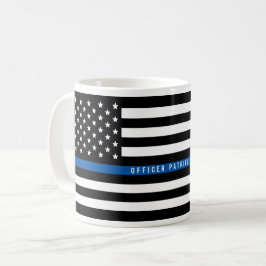 Taza De Café La policía delgada Línea Azul Bandera Estadouniden