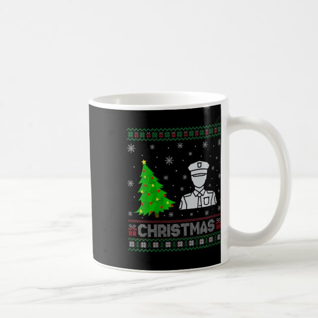 Taza De Café La policía femenina lee árbol iluminando a Navidad (Derecha)