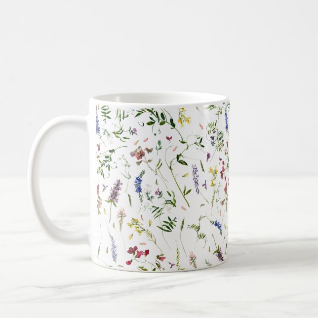 Taza De Café La pradera de flores silvestres escandinavas (Izquierda)
