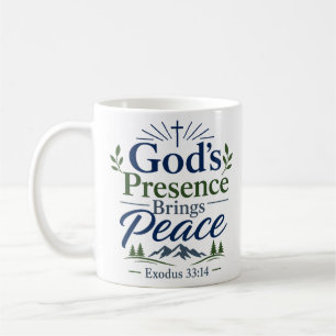 Taza De Café La Presencia de Dios Trae Paz Estímulo Bíblico