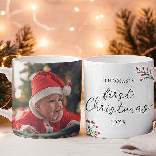 Taza De Café La primera foto navideña del bebé