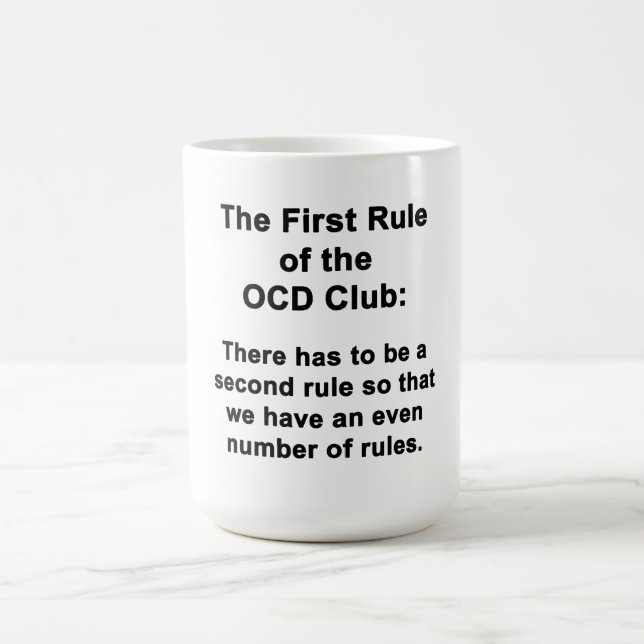 Taza De Café La primera regla del club de OCD (Centro)