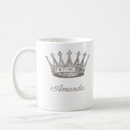 Taza De Café La princesa personalizada corona tiara