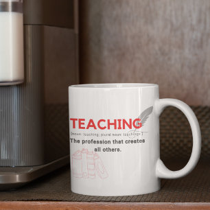 Taza De Café La profesión docente en rojo que crea todos los de
