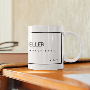 Taza De Café La profesión moderna el nombre de negocio blanco