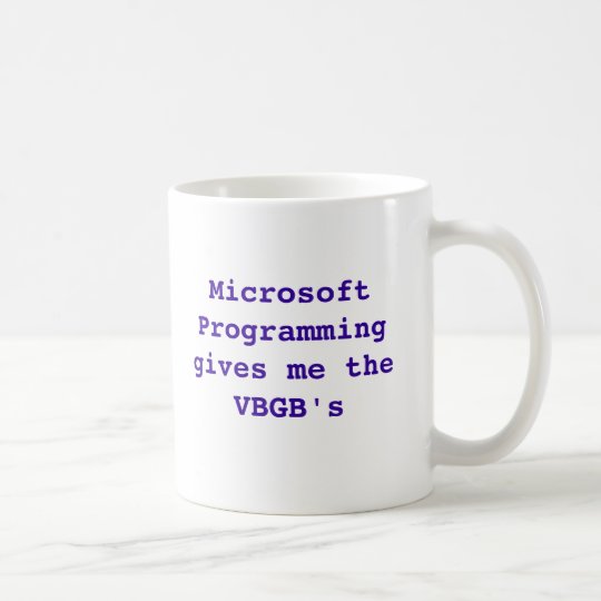 Taza De Café La programación de Microsoft me da los VBGB