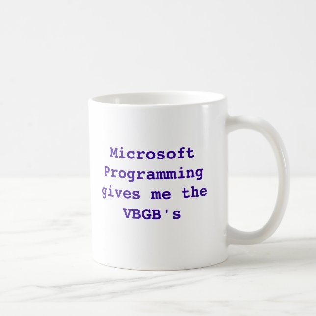 Taza De Café La programación de Microsoft me da los VBGB (Derecha)