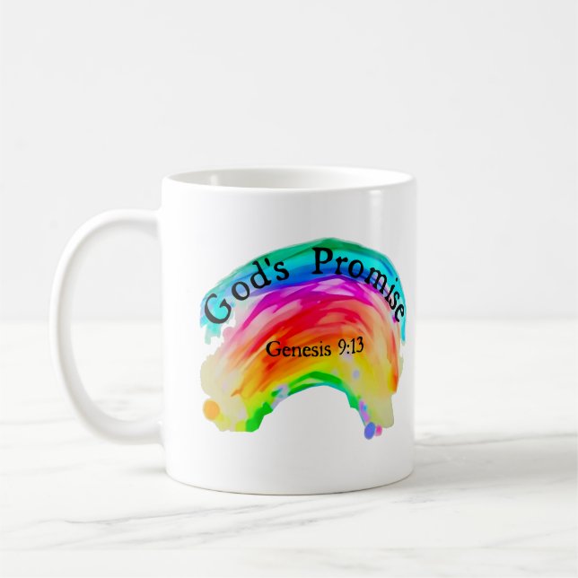 Taza De Café La promesa arcoiris de Dios (Izquierda)