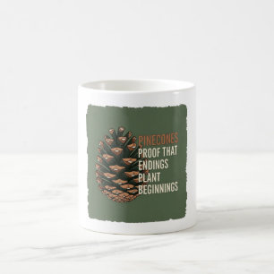 Taza De Café La Promesa Evergreen - Diseño de cono de pino