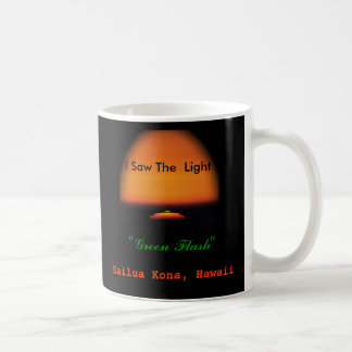 Taza De Café La puesta del sol de destello verde