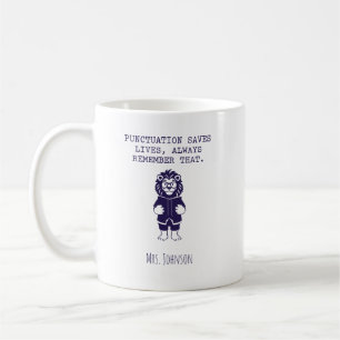Taza De Café La puntuación salva vidas Profesor de inglés diver