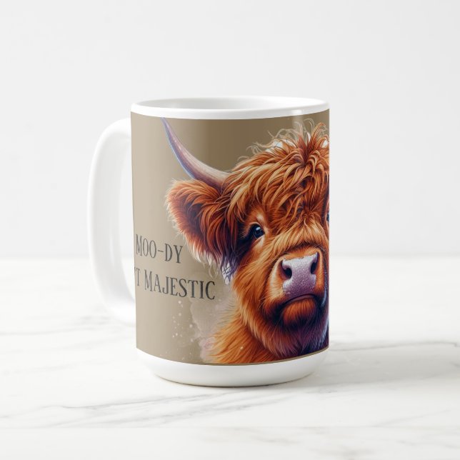 Taza De Café La querida vaca de Highland Moody Majestic (Anverso izquierdo)