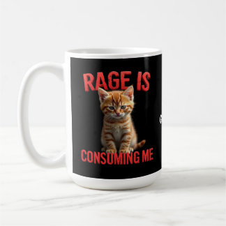 Taza De Café La rabia me consume gato gatito, línea graciosa