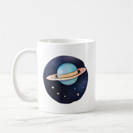 Taza De Café La radiación de Saturno en acuarela