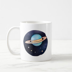 Taza De Café La radiación de Saturno en acuarela