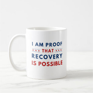 Taza De Café La Recuperación Roja Y Azul Es Posible Conciencia.