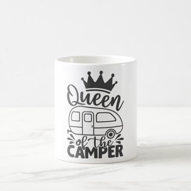 Taza De Café La Reina Del Camper Cita Diciendo (Centro)