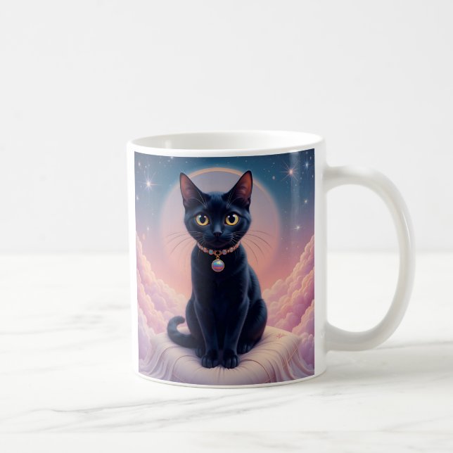 Taza De Café La Reina Del Cielo Del Gato Negro