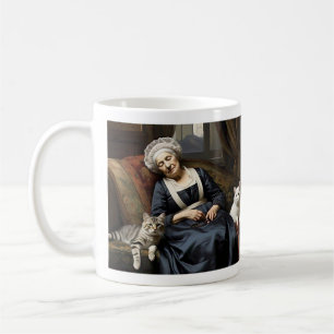 TAZA DE CAFÉ " LA REPOSICIÓN DE LA DAMA DEL GATO "