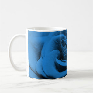 Taza De Café La rosa roja azul, macrobelleza.