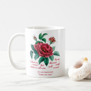 Taza De Café La rosa roja vintage Shakespeare "Romeo y Julieta"