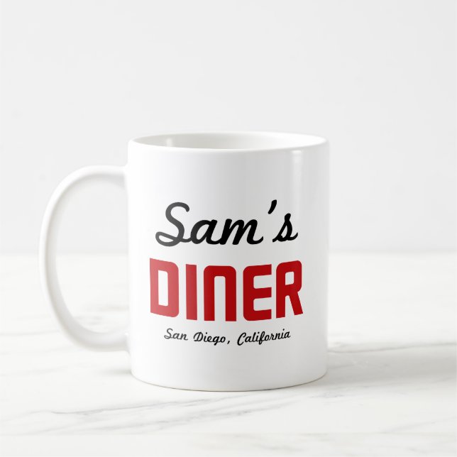 Taza De Café La saga de Lyons ~ Dejó a Sam's Diner con la mano (Izquierda)