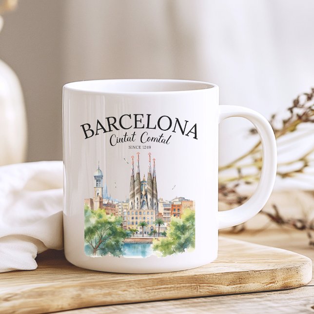 Taza De Café La Sagrada Familia & Skyline – Barcelona Spain (Subido por el creador)